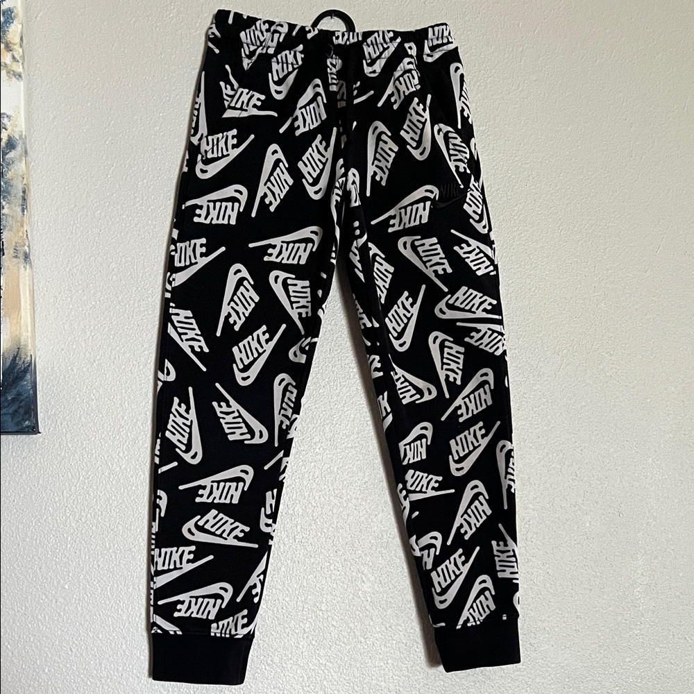 Nike Kids Black and White Logo Joggers